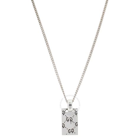 gucci sterling silver g necklace|Gucci ghost necklace in silver.